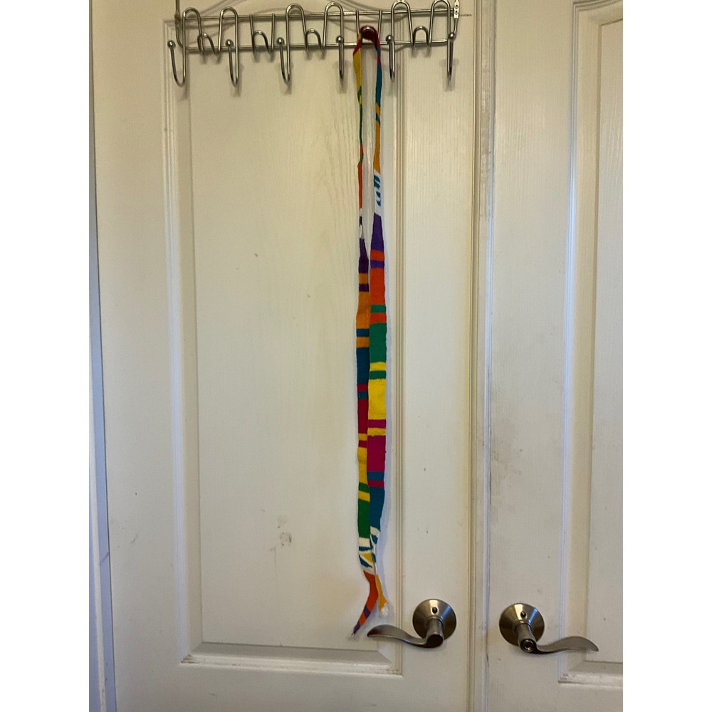 Vintage Handwoven Multi-Color Striped Boho Sash Friendship Belt 72x1 Inch - Picture 5 of 5